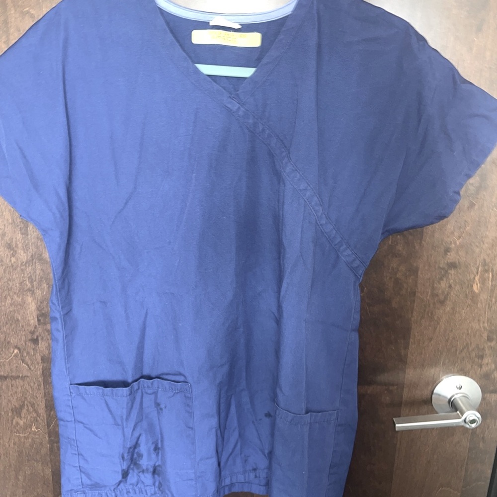 Navy blue scrub shirt